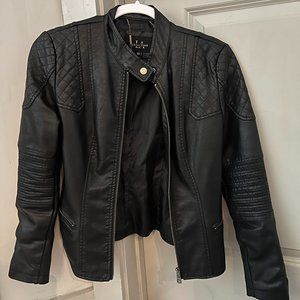 LA Coalition black leather jacket size XS